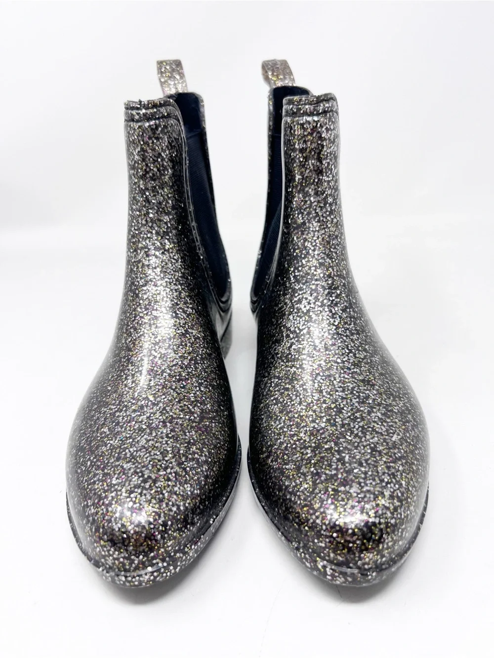 REPORT MULTICOLOR GLITTER WATERPROOF RAIN ANKLE BOOTS BOOTIES WOMENS SZ 7